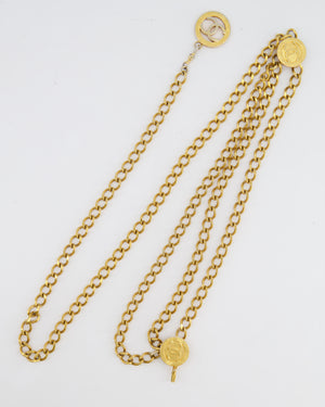 Chanel Vintage 1984 Gold Chain Belt with CC Logo Medallions