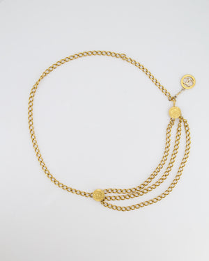 Chanel Vintage 1984 Gold Chain Belt with CC Logo Medallions