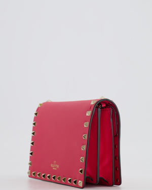 Valentino Red Leather Small Rockstud on Chain Bag with Gold Hardware RRP £960