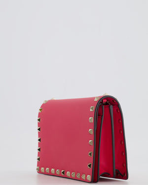 Valentino Red Leather Small Rockstud on Chain Bag with Gold Hardware RRP £960