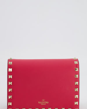 Valentino Red Leather Small Rockstud on Chain Bag with Gold Hardware RRP £960