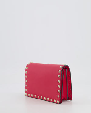 Valentino Red Leather Small Rockstud on Chain Bag with Gold Hardware RRP £960