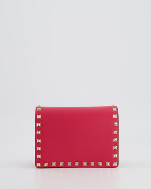 Valentino Red Leather Small Rockstud on Chain Bag with Gold Hardware RRP £960
