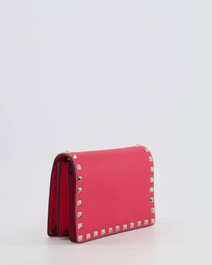 Valentino Red Leather Small Rockstud on Chain Bag with Gold Hardware RRP £960