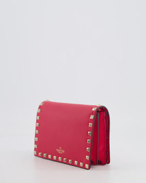 Valentino Red Leather Small Rockstud on Chain Bag with Gold Hardware RRP £960