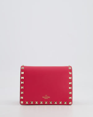 Valentino Red Leather Small Rockstud on Chain Bag with Gold Hardware RRP £960