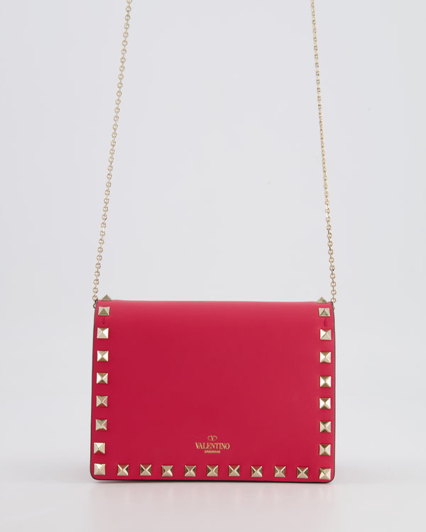 Valentino Red Leather Small Rockstud on Chain Bag with Gold Hardware RRP £960