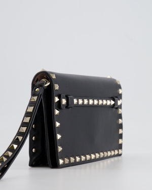 Valentino Black Leather Small Rockstud Pouch Bag with Silver Studs Embellishments RRP £600