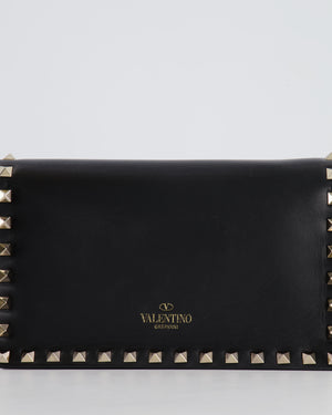 Valentino Black Leather Small Rockstud Pouch Bag with Silver Studs Embellishments RRP £600