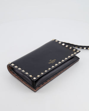 Valentino Black Leather Small Rockstud Pouch Bag with Silver Studs Embellishments RRP £600