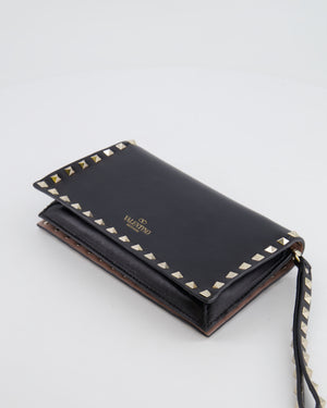 Valentino Black Leather Small Rockstud Pouch Bag with Silver Studs Embellishments RRP £600