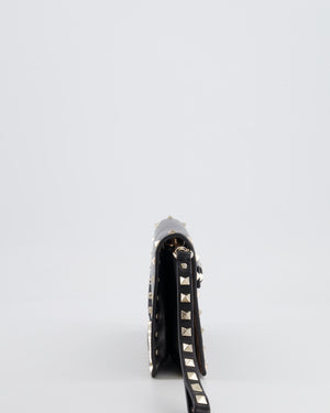Valentino Black Leather Small Rockstud Pouch Bag with Silver Studs Embellishments RRP £600