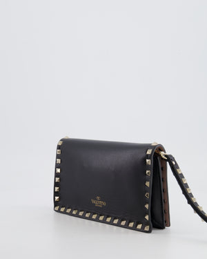 Valentino Black Leather Small Rockstud Pouch Bag with Silver Studs Embellishments RRP £600