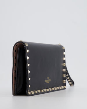 Valentino Black Leather Small Rockstud Pouch Bag with Silver Studs Embellishments RRP £600
