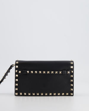 Valentino Black Leather Small Rockstud Pouch Bag with Silver Studs Embellishments RRP £600