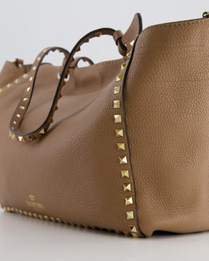 Valentino Beige Leather Rockstud Tote Bag with Gold Studs RRP £1,590