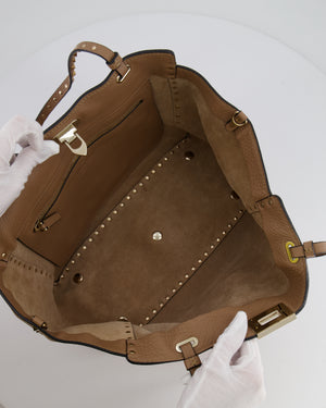 Valentino Beige Leather Rockstud Tote Bag with Gold Studs RRP £1,590