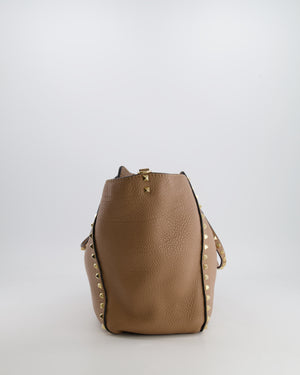 Valentino Beige Leather Rockstud Tote Bag with Gold Studs RRP £1,590