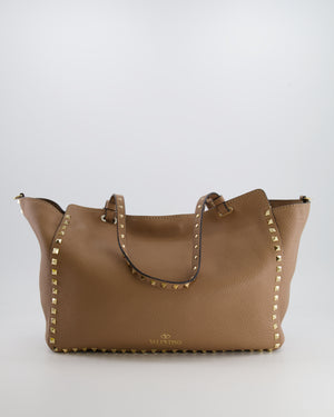 Valentino Beige Leather Rockstud Tote Bag with Gold Studs RRP £1,590