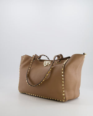 Valentino Beige Leather Rockstud Tote Bag with Gold Studs RRP £1,590