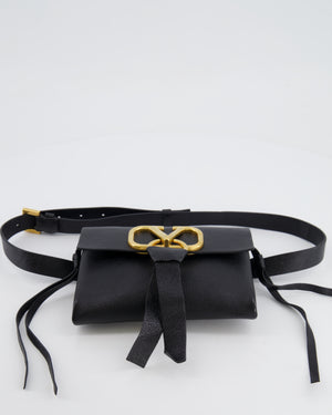 Valentino Black Leather VSling Belt Bag with Gold Logo RRP £1,450