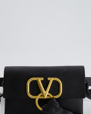 Valentino Black Leather VSling Belt Bag with Gold Logo RRP £1,450