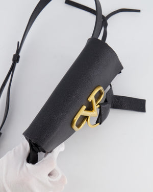 Valentino Black Leather VSling Belt Bag with Gold Logo RRP £1,450