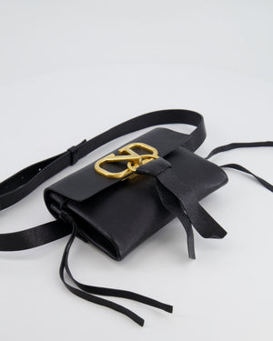 Valentino Black Leather VSling Belt Bag with Gold Logo RRP £1,450
