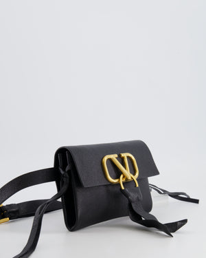 Valentino Black Leather VSling Belt Bag with Gold Logo RRP £1,450