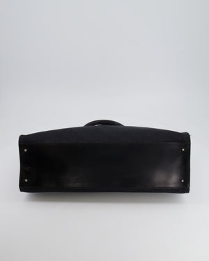 Valentino Black Monogram Canvas and Leather Tote Bag with VRing Logo