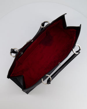 Valentino Black Monogram Canvas and Leather Tote Bag with VRing Logo