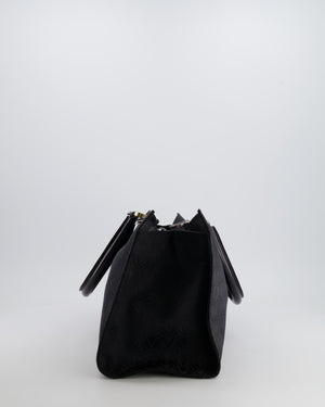Valentino Black Monogram Canvas and Leather Tote Bag with VRing Logo