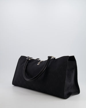 Valentino Black Monogram Canvas and Leather Tote Bag with VRing Logo