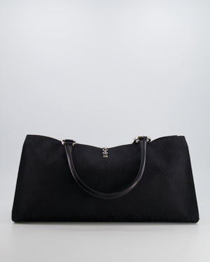 Valentino Black Monogram Canvas and Leather Tote Bag with VRing Logo