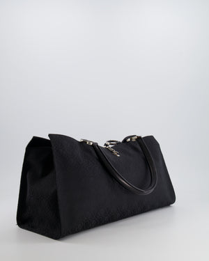 Valentino Black Monogram Canvas and Leather Tote Bag with VRing Logo