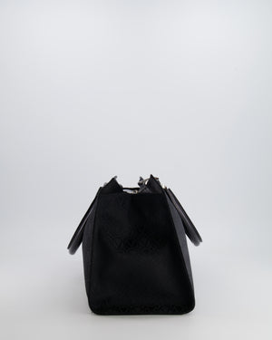 Valentino Black Monogram Canvas and Leather Tote Bag with VRing Logo