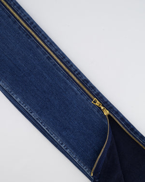 Louis Vuitton Skinny Jeans with Gold Zip Details and Logo Embroidery Size FR 34 (UK 6)