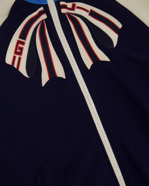 Gucci Blue, Red and Cream Tracksuit Jacket with Red Snake and Guccify Yourself Print Size M (UK 10)