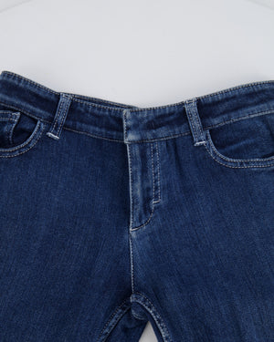 Louis Vuitton Skinny Jeans with Gold Zip Details and Logo Embroidery Size FR 34 (UK 6)