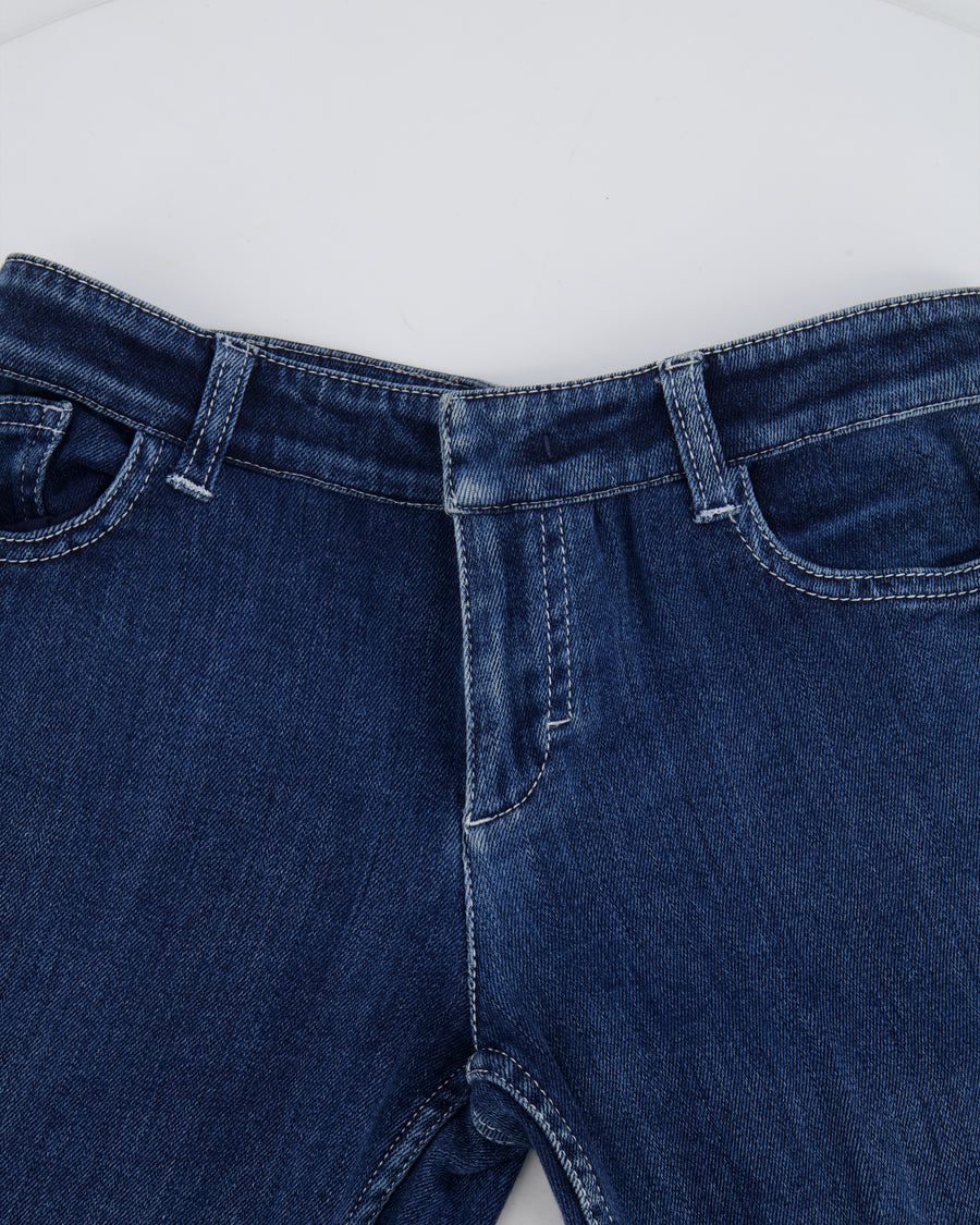 Louis Vuitton Skinny Jeans with Gold Zip Details and Logo Embroidery Size FR 34 (UK 6)