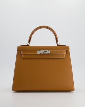 Hermès Kelly 28 Sellier Bag in Gold Epsom Leather with Palladium Hardware