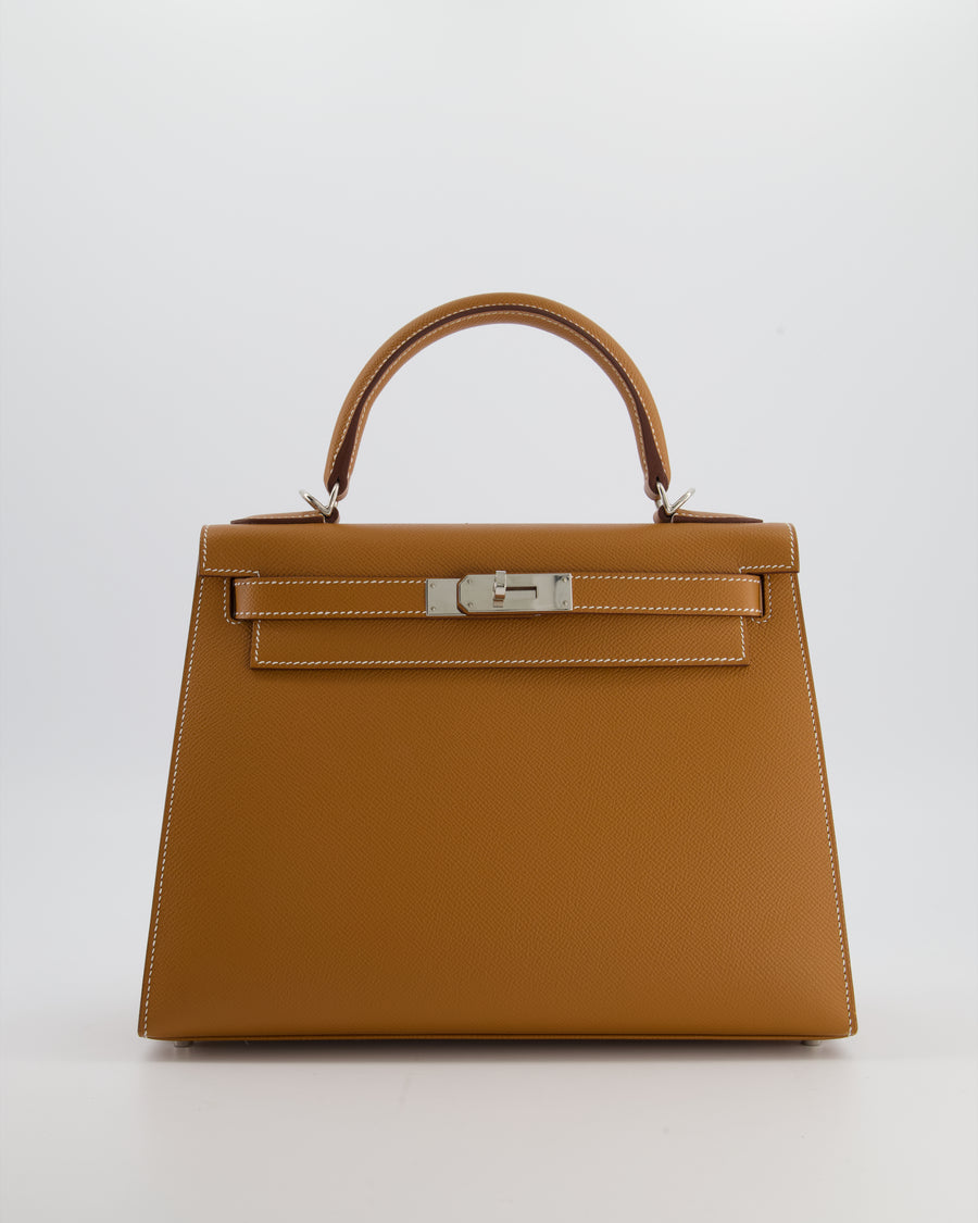 Hermès Kelly 28 Sellier Bag in Gold Epsom Leather with Palladium Hardware