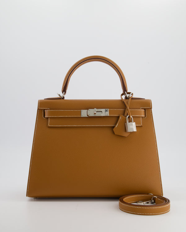 Hermès Kelly 28 Sellier Bag in Gold Epsom Leather with Palladium Hardware