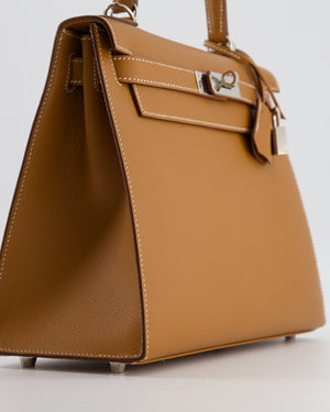 Hermès Kelly 28 Sellier Bag in Gold Epsom Leather with Palladium Hardware