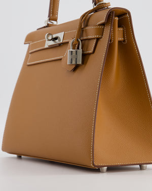 Hermès Kelly 28 Sellier Bag in Gold Epsom Leather with Palladium Hardware