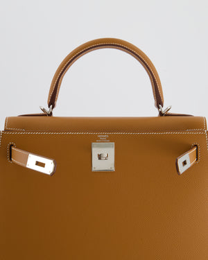 Hermès Kelly 28 Sellier Bag in Gold Epsom Leather with Palladium Hardware