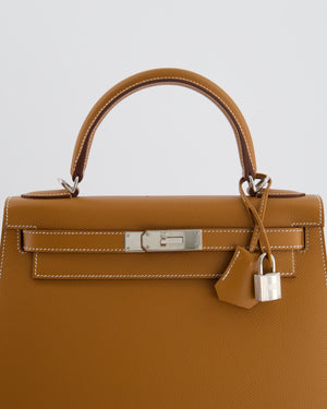 Hermès Kelly 28 Sellier Bag in Gold Epsom Leather with Palladium Hardware
