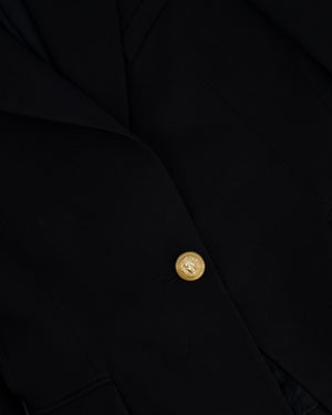Balmain Black Wool Blazer Jacket with Gold Buttons Size FR 40 (UK 12)