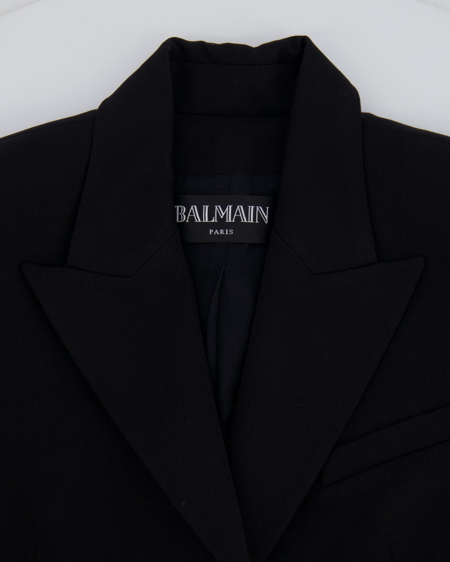Balmain Black Wool Blazer Jacket with Gold Buttons Size FR 40 (UK 12)