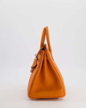 Hermès Birkin 25 Retourne Bag in Orange Togo Leather with Palladium Hardware